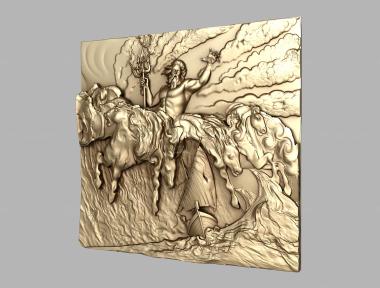 Art pano (Panel Neptune during a storm, PH_0401) 3D models for cnc